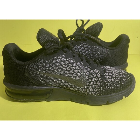 Size 8 - Nike Air Max Sequent 2 Metallic Hematite Woman Clean Black Silver - Picture 6 of 7